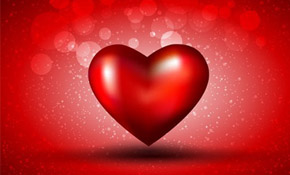 Red Heart on Bokeh Background